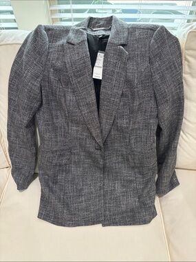 White House Black Market Gray Textured Women's Blazer Jacket
